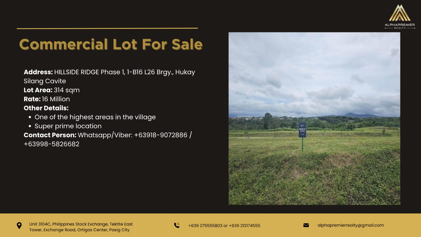 Lot for Sale in Silang Cavite ( Hillside Ridge Phase 1, photo 1